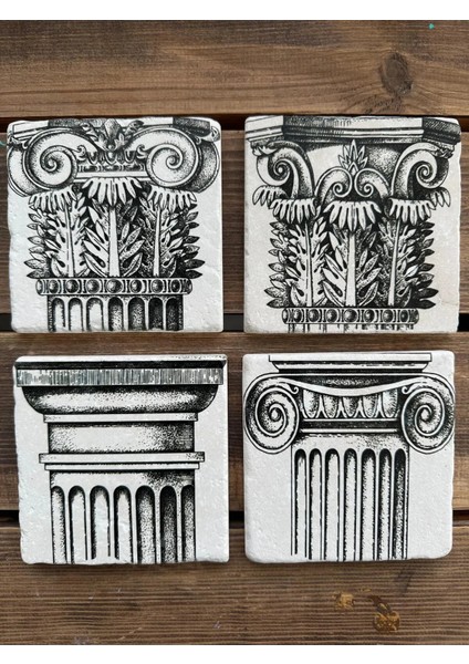 Doğaltaş Bardak Altlığı 4'lü Set