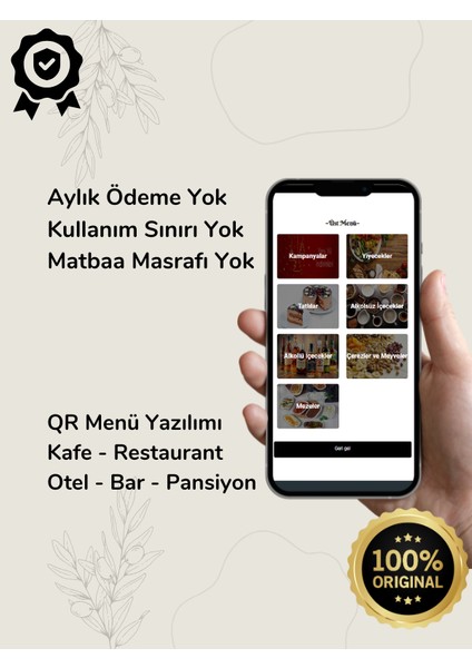 Qr Kod Online Menü Kafe Lokanta Restoran Oteller Kare Kod