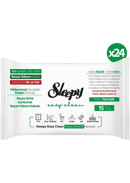 Sleepy 2 Adet Beyaz Sabunlu 2X15 Yüzey Mendili modelleri