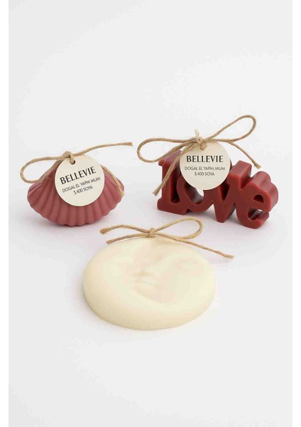 Dekoratif Mumlar bellevie candles 3,lü Set Doğal El Yapımı fiyatları