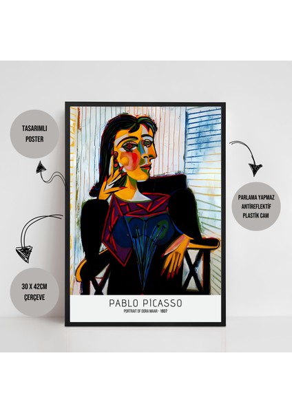 Pablo Picasso - Portrait Of Dora Maar 1937 Çerçeveli Sanat Koleksiyon Poster Tablo fiyatları
