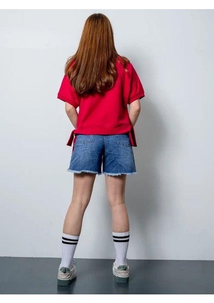 Kız Çocuk Kalp Nakış Işlemeli Kot Şort modelleri