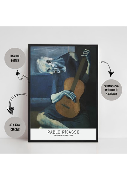 Pablo Picasso - The Old Blind Guitarist 1903 Çerçeveli Sanat Koleksiyon Poster Tablo fiyatları