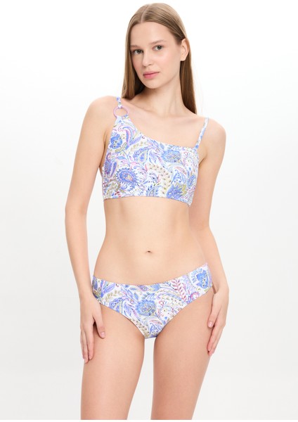 Kadın Şal Desen Dokulu Tek Omuz Bikini Takımı 25SW012ST