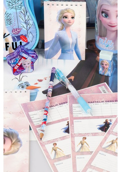 Dekomus Lisanslı Elsa Frozen Tek Bölmeli Küçük Boy 32 cm Anaokul ve Beslenme Çantası,matara,beslenme Kabı Ile Full Okul/kırtasiye Seti indirimleri