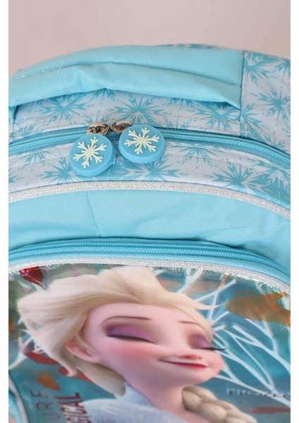 Dekomus Lisanslı Elsa Frozen "okul Çantası,kalem ve Beslenme Çantası,beslenme Kabı ve 500 ml Trıtan Matara Okul Seti