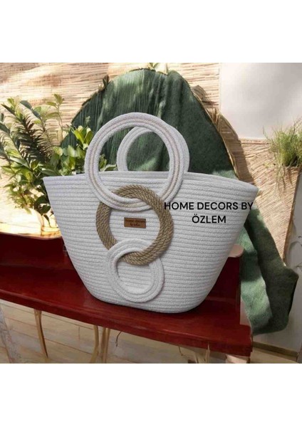 Hasır Omuz Çantası Midi Boy Çanta El Çantası Kol Çantası Plaj Çantası Günlük Çanta Handmade