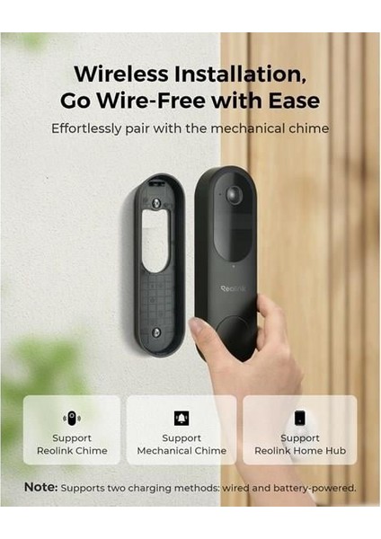 Reolınk 4mp Wıfı Dorbell Bataryalı Kapı Zili Poe