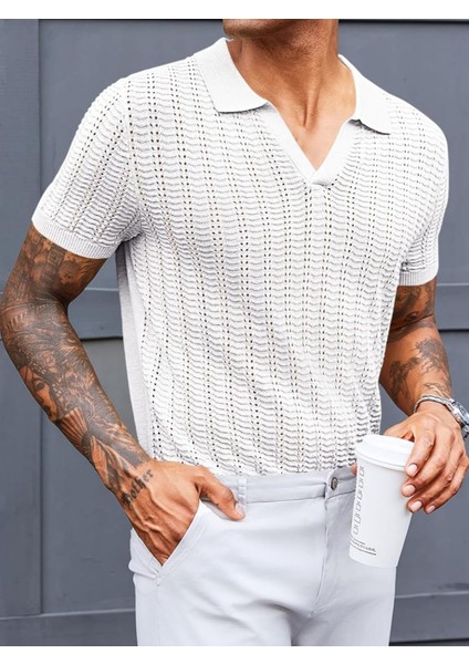 Wallace Polo Yaka Triko T-Shirt Beyaz - S modelleri