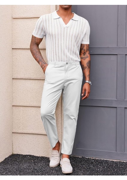 Wallace Polo Yaka Triko T-Shirt Beyaz - S fırsatları
