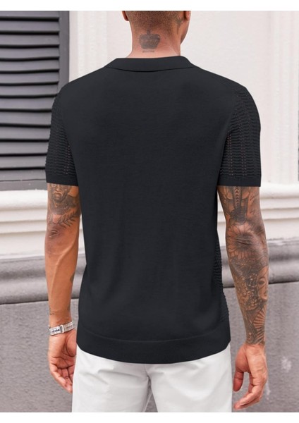Wallace Polo Yaka Triko T-Shirt Siyah - Xl modelleri
