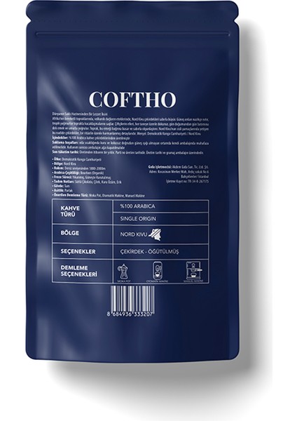 Espresso Kahve Arabica Single Origin (Çekirdek) 250 G fiyatları