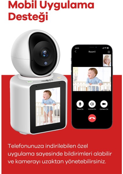 Cmr-11 Monitörlü Smart Ip Full Hd 360° Akıllı Güvenlik Kamerası Bebek Kamerası fiyatları