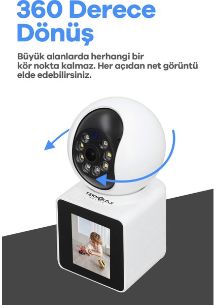 Cmr-11 Monitörlü Smart Ip Full Hd 360° Akıllı Güvenlik Kamerası Bebek Kamerası modelleri