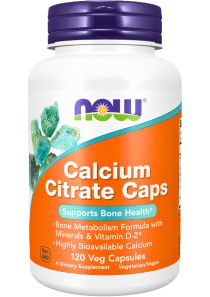 Foods Kalsiyum Citrate Vitamin D2 Magnesium Zinc Copper and Manganese 120 Veg Caps