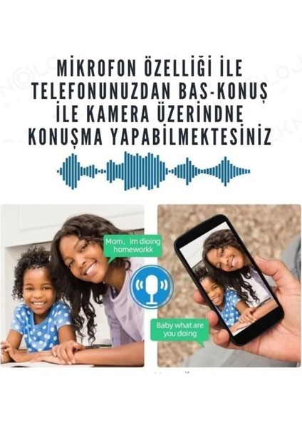 Smart Kamera Çift Lens Kablosuz 360° Full Hd Gece Görüşlü Hareket Algılama Bebek Izleme Ampül Kamera