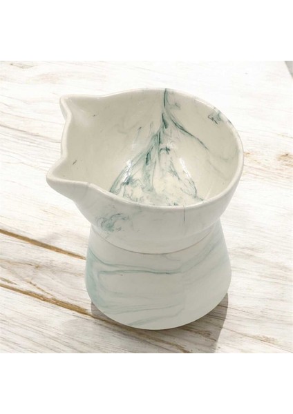 Ayaklı Kedi Figür Mama ve Su Kabı Yeşil Desen