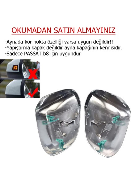 Passat B8 Rline Mat Gri Ayna Kapağı - Passat B8 Dikiz Aynası Kapak fiyatları