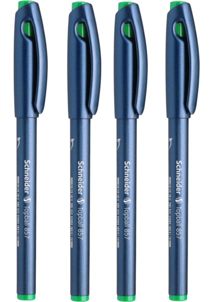 Schneıder Topball 857 Konik Uçlu Roller Kalem 0,6 mm Yeşil ( 4 Adet )