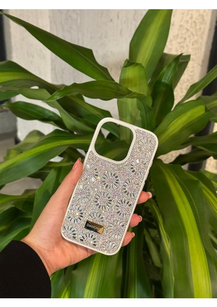 iphone 14 Pro Uyumlu Parlak Işıl Taşlı Telefon Kılıfı