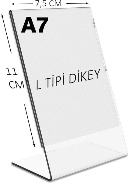 glas A7 L Tipi Dikey Masa Üstü Şeffaf Pleksi / Föylük-Fiyatlık-Menü-Broşürlük