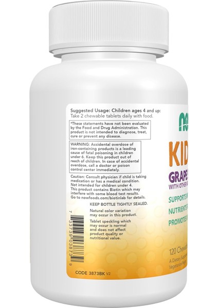 Foods Kid Vits Vitamin™ Grape Splash 120 Çiğnenebilir Tablet +4 Yaş Çocuk Vitamini fiyatları