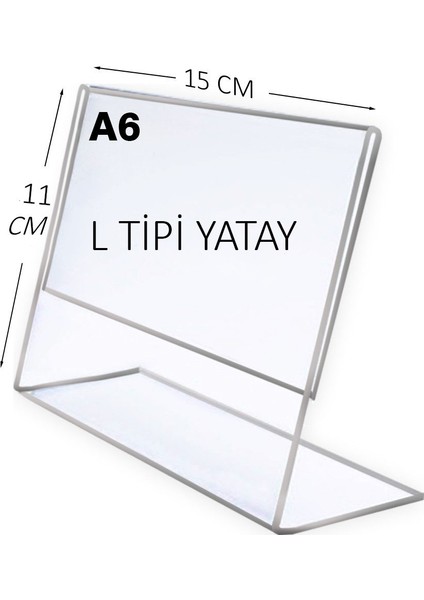 A6 L Tipi Yatay Masa Üstü Şeffaf Pleksi / Föylük-Fiyatlık-Menü-Broşürlük