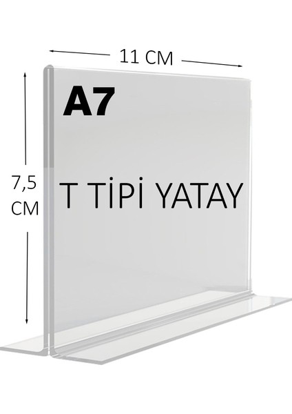 A7 T Tipi Yatay Masa Üstü Şeffaf Pleksi / Föylük-Fiyatlık-Menü-Broşürlük