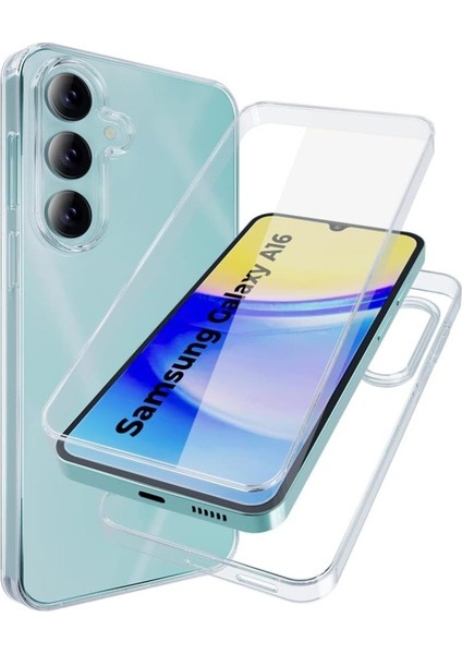 Samsung Galaxy A16 5g SM-A166B Uyumlu 360° Ön Arka Tam Koruyucu Şeffaf Silikon Full Body Kılıf