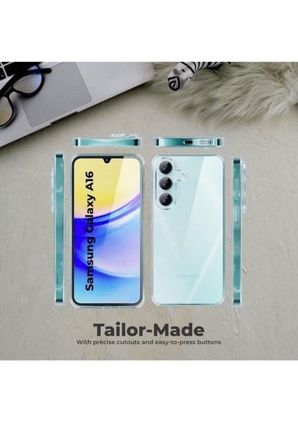 Samsung Galaxy A16 5g SM-A166B Uyumlu 360° Ön Arka Tam Koruyucu Şeffaf Silikon Full Body Kılıf