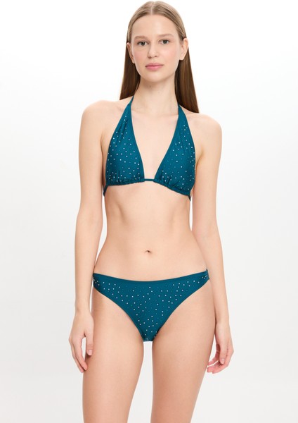 Kadın Taşlı Geniş Üçgen Bikini Takımı 25SW028ST