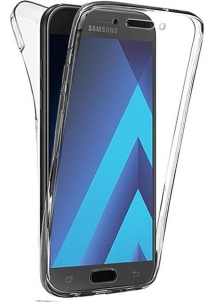 Samsung Galaxy A7 2017 SM-A720F Uyumlu 360° Ön Arka Tam Koruyucu Şeffaf Silikon Full Body Kılıf