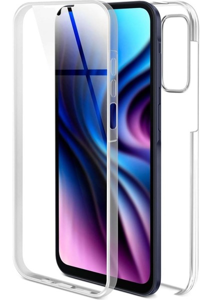 Samsung Galaxy A15 SM-A155F Uyumlu 360° Ön Arka Tam Koruyucu Şeffaf Silikon Full Body Kılıf