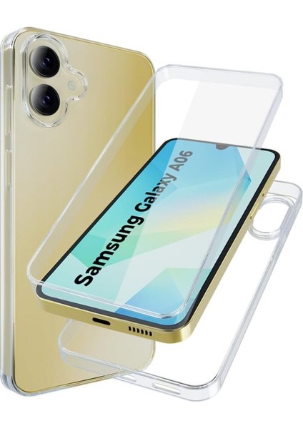 Samsung Galaxy A06 SM-A065F Uyumlu 360° Ön Arka Tam Koruyucu Şeffaf Silikon Full Body Kılıf
