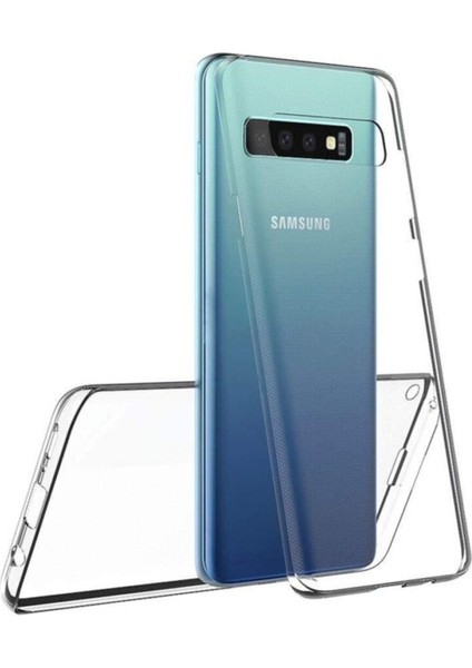 Samsung Galaxy S10 SM-G973F Uyumlu 360° Ön Arka Tam Koruyucu Şeffaf Silikon Full Body Kılıf
