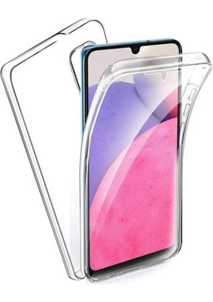 Samsung Galaxy A04E SM-A042F Uyumlu 360° Ön Arka Tam Koruyucu Şeffaf Silikon Full Body Kılıf