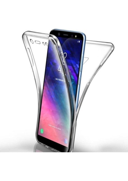 Samsung Galaxy S9+ Plus SM-G965F Uyumlu 360° Ön Arka Tam Koruyucu Şeffaf Silikon Full Body Kılıf