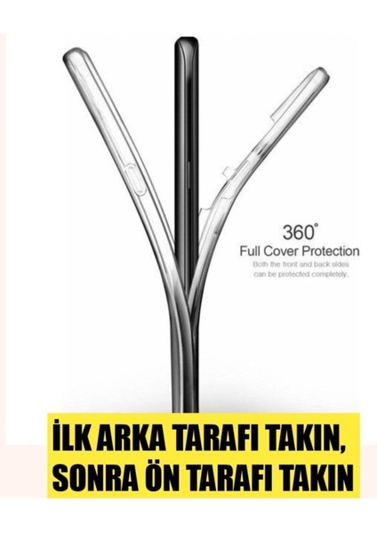 Samsung Galaxy S9+ Plus SM-G965F Uyumlu 360° Ön Arka Tam Koruyucu Şeffaf Silikon Full Body Kılıf