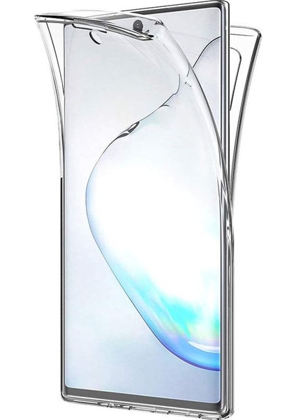 Samsung Galaxy Note 10+ Plus N976B Uyumlu 360° Ön Arka Tam Koruyucu Şeffaf Silikon Full Body Kılıf