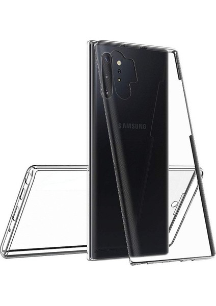 Samsung Galaxy Note 10+ Plus N976B Uyumlu 360° Ön Arka Tam Koruyucu Şeffaf Silikon Full Body Kılıf