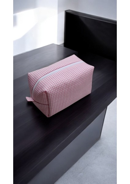 Pembe Pötikare Desenli Makyaj Çantası - Büyük Boy fiyatları