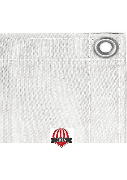 4 Metre x 80 cm Beyaz Renk Polyester Balkon Demiri Brandası Su Geçirmez 650G