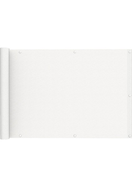4 Metre x 80 cm Beyaz Renk Polyester Balkon Demiri Brandası Su Geçirmez 650G