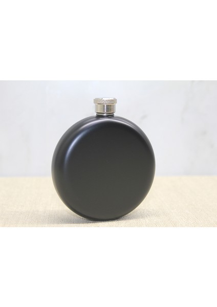 Yuvarlak Tekli Matara 5 Oz Siyah