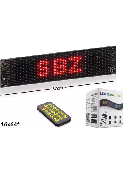 LD20 37CM Sled Matrix Rgb Dijital Kayar Yazı Ekranı | Kumandalı & Mobil Uygulama Destekli