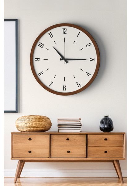 Dekoratif Ahşap Ross 128 Duvar Saati - Siyah & Beyaz Mdf Çerçeveli, Modern Tasarım, Sessiz Mekanizma fırsatları