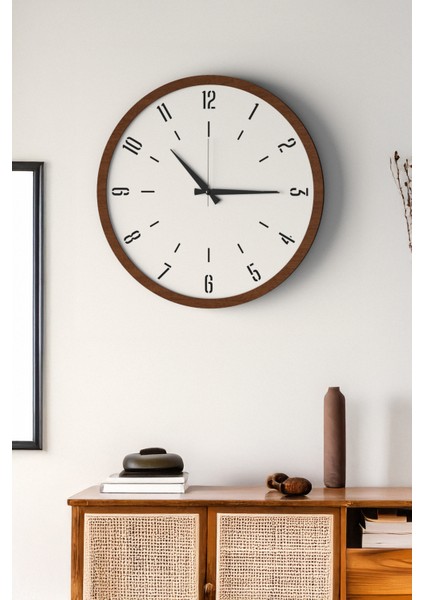 Dekoratif Ahşap Ross 128 Duvar Saati - Siyah & Beyaz Mdf Çerçeveli, Modern Tasarım, Sessiz Mekanizma indirimleri