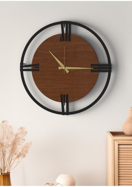 Modern Tasarım Çerçeveli Roma Rakamlı Dekoratif Duvar Saati