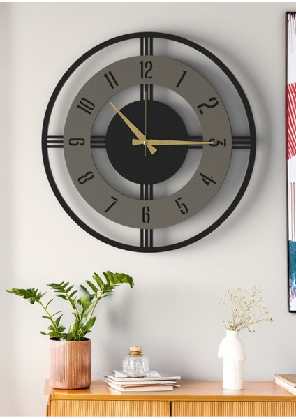 Büyük Boy Şık Ahşap Duvar Saati - Modern Tasarım Siyah Beyaz - Ev & Ofis Dekorasyonu -48CM modelleri