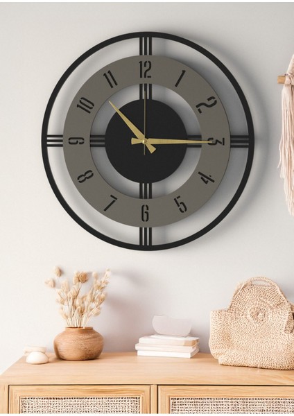 Büyük Boy Şık Ahşap Duvar Saati - Modern Tasarım Siyah Beyaz - Ev & Ofis Dekorasyonu -48CM indirimleri